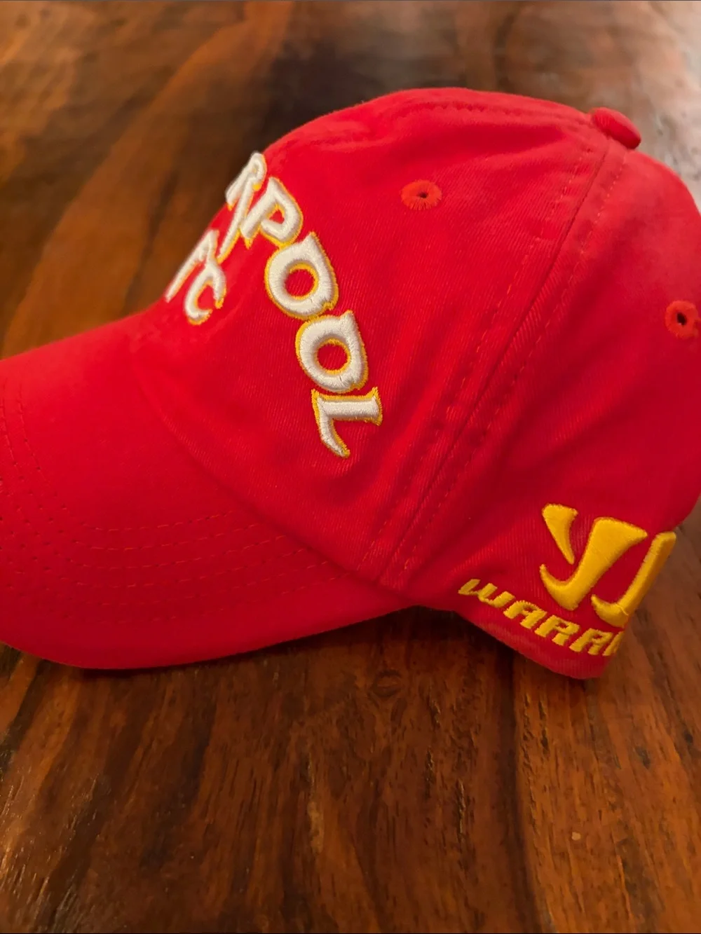 Rare Liverpool FC Warrior Red Baseball Cap with Yellow Embroidery